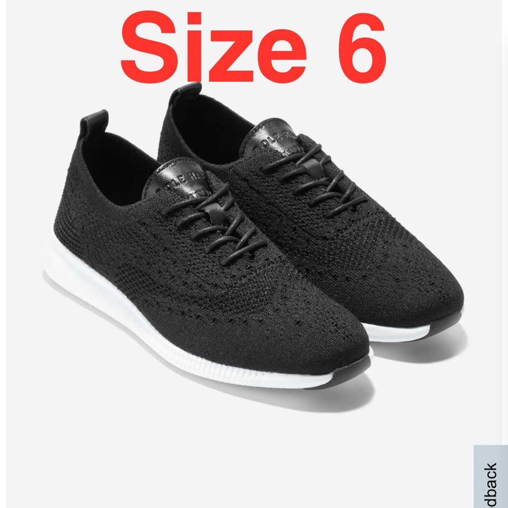 Cole Haan 2. Zerogrand Stitchlite Wingtip Black Oxfords Size 6